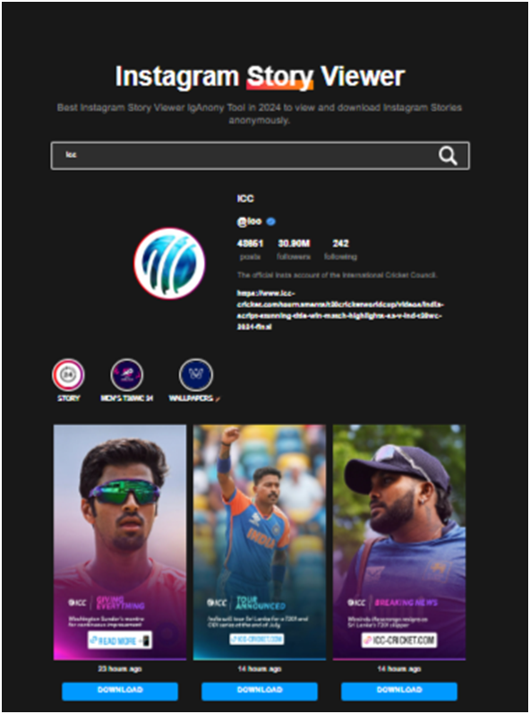 Download Instagram stories